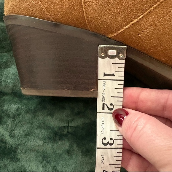 Women’s Brown Suede Ankle Boots with Square Toe and Stretch size 10 - Picture 9 of 11